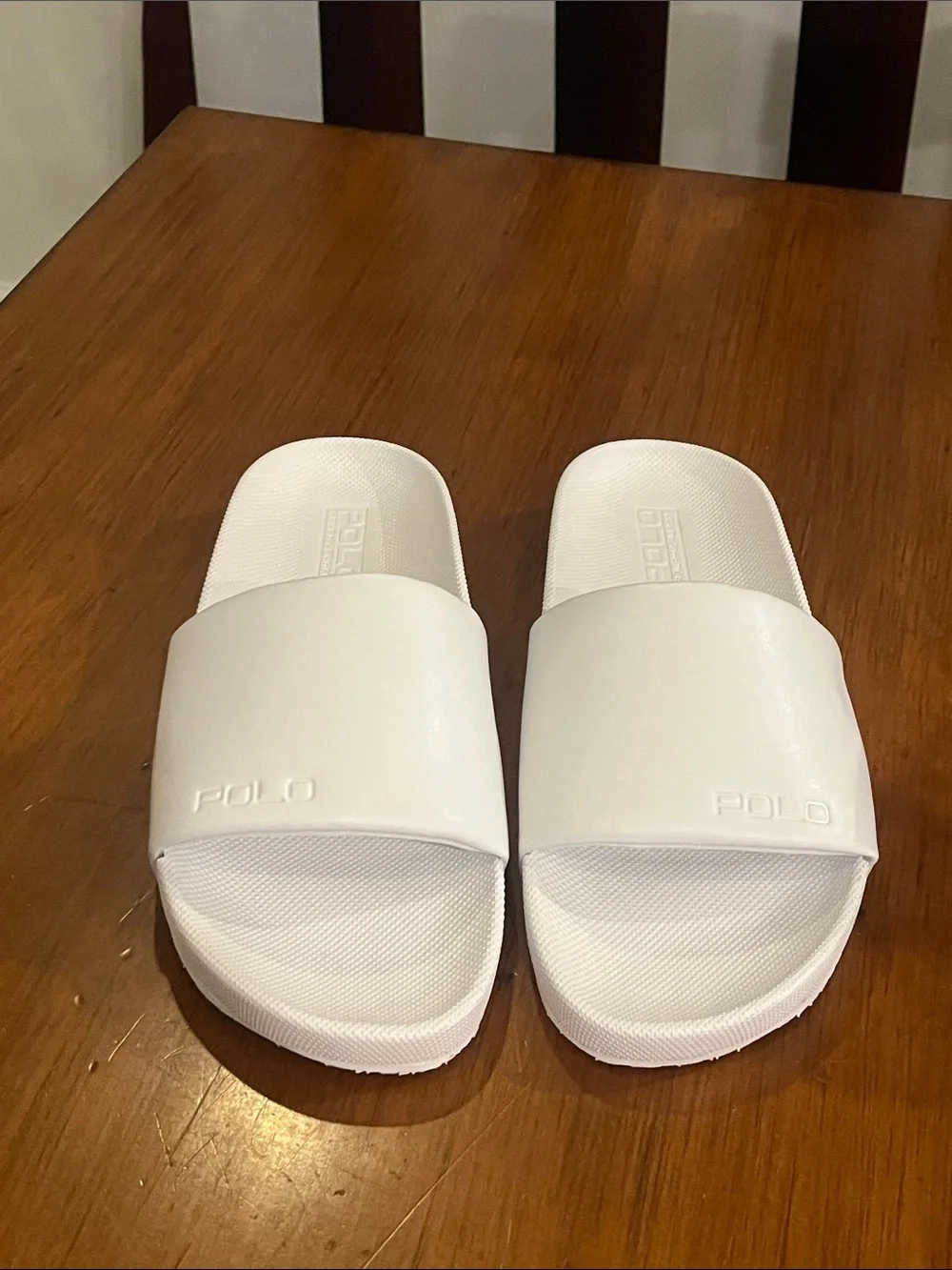 Polo Ralph Lauren Cayson Slides Sandals Shoes new white synthetic Men’s size 15